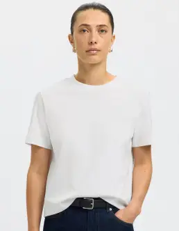 SELECTED ESSENTAIL SS BOXY T-SHIRT - BRIGHT WHITE - 