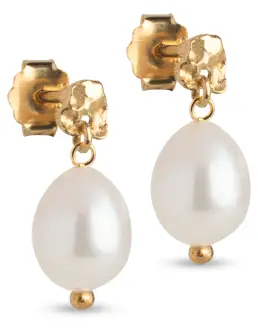 ENAMEL POE PEARL ØRERINGE - GULD - ENAMEL COPENHAGEN