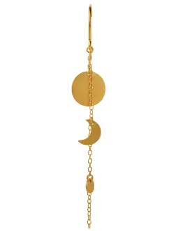 STINE A SUN AND MOON W. CHAIN ØRERING - GOLD - Øreringe