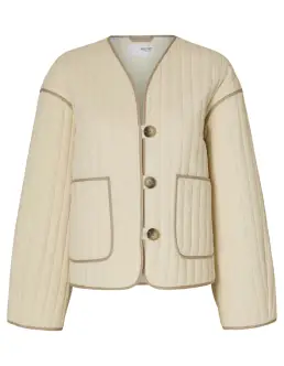 SSELECTED FEMME LINN QUILTED JAKKE - BIRCH - Jakker & Frakker