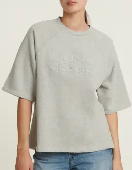 BASIC APPAREL ADELE T- SHIRT - GREY MELANGE - BASIC APPAREL