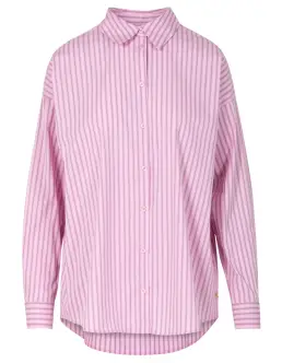 COSTER COPENHAGEN BOXY KLASSISK SKJORTE - PINK/BLUE STRIPES - Bluser & Skjorter