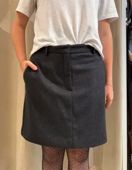 SELECTED FEMME KAYA-ELIN WOOL BLEND NEDERDEL - BLACK - Nederdele