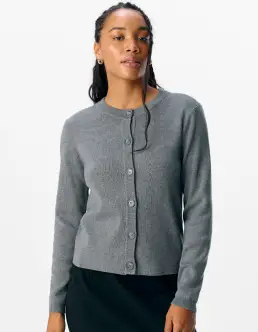 OBJECT ESTER CARDIGAN - MEDIUM GREY MELANGE - Strik