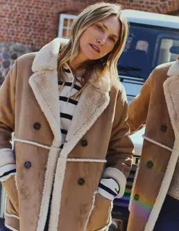 FREEQUENT LAMSE FAUX FUR JAKKE - THRUSH - TØJ