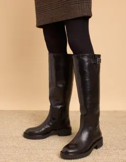 ANGULUS 7866-101 LANGSKAFTET STØVLE MED SPÆNDEDETALJE - BLACK - SKO