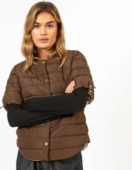 CC HEART ASTA KORTÆRMET JAKKE - CHOCOLATE BROWN - MÆRKER