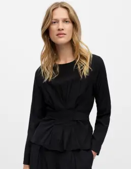 OBJECT YUI L/S TOP - BLACK - MÆRKER