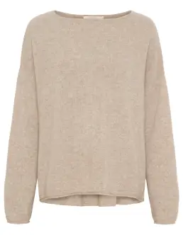 BUTTERFLY COPENHAGEN OVERSIZED PULLOVER - NOUGAT MELANGE - Nyheder