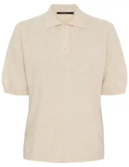 BUTTERFLY COPENHAGEN CASHMERE POLO - IVORY MELANGE - Nyheder