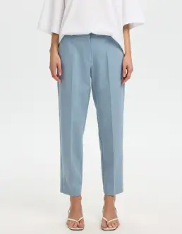 SELECTED RITA-RIA MW CROPPED BUKSER - DUSTY BLUE - Bukser