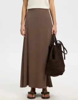 SELECTED VIVA LINEN BLEND NEDERDEL - CHOCOLATE CHIP - Nederdele