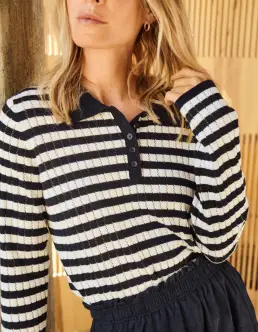 PART TWO ZARIA PULLOVER - DARK NAVY STRIPE - GAVEIDÉER