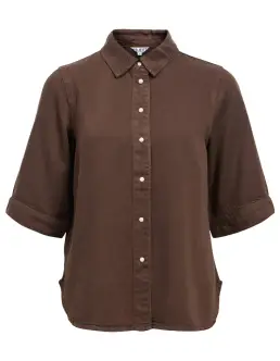 OBJECT FRAME DENIM SKJORTE - SEAL BROWN - Nyheder