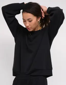 MY ESSENTIAL WARDROBE 23 THE SWEAT BLOUSE - BLACK - UDSALG