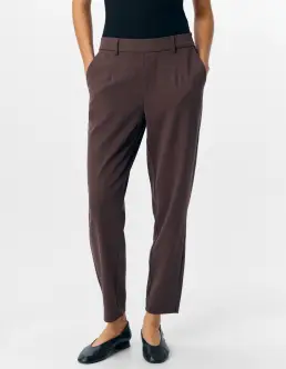 OBJECT LISA SLIM BUKSER - SEAL BROWN - Bukser