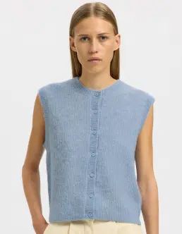 SELECTED LULU VEST - CASHMERE BLUE - Strik