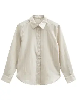 FREEQUENT SOLLY SKJORTE - MOONBEAM W. STAR OFF-WHITE - FREEQUENT