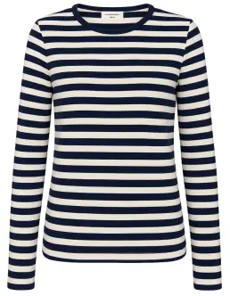 FREEQUENT LIANA TEE - NAVY BLAZER W. STAR OFF-WHITE - FREEQUENT