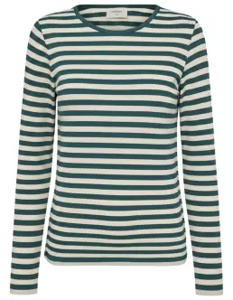 FREEQUENT LIANA TEE - DARK FOREST W. STAR OFF-WHITE - FREEQUENT