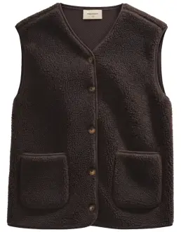 FREEQUENT TEDDY VEST - COFFEE BEAN - Nyheder