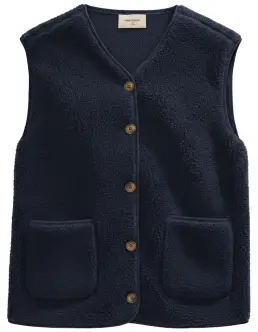 FREEQUENT TEDDY VEST - NAVY BLAZER - Nyheder
