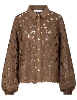 COSTER COPENHAGEN BLONDE SKJORTE - MOCCA MOUSSE - Nyheder