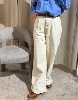 WITH BLACK STEFFI HW WIDE BUKSER - SILVER LINING - Bukser