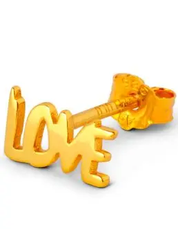 LULU COPENHAGEN WORD LOVE - GULD - Øreringe