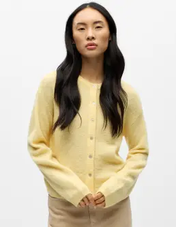 OBJECT AGATE L/S CARDIGAN - SUNLIGHT - Nyheder