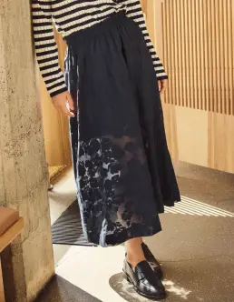 PART TWO ZOYA BLONDENEDERDEL - DARK NAVY BLURRED FLOWER - 