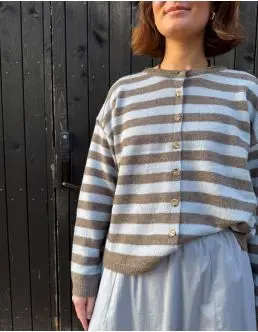 LA ROUGE SISSE STRIPE CARDIGAN BLUE/BROWN - 