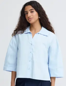 ICHI LUANNE SKJORTE - FLOATY BLUE - 